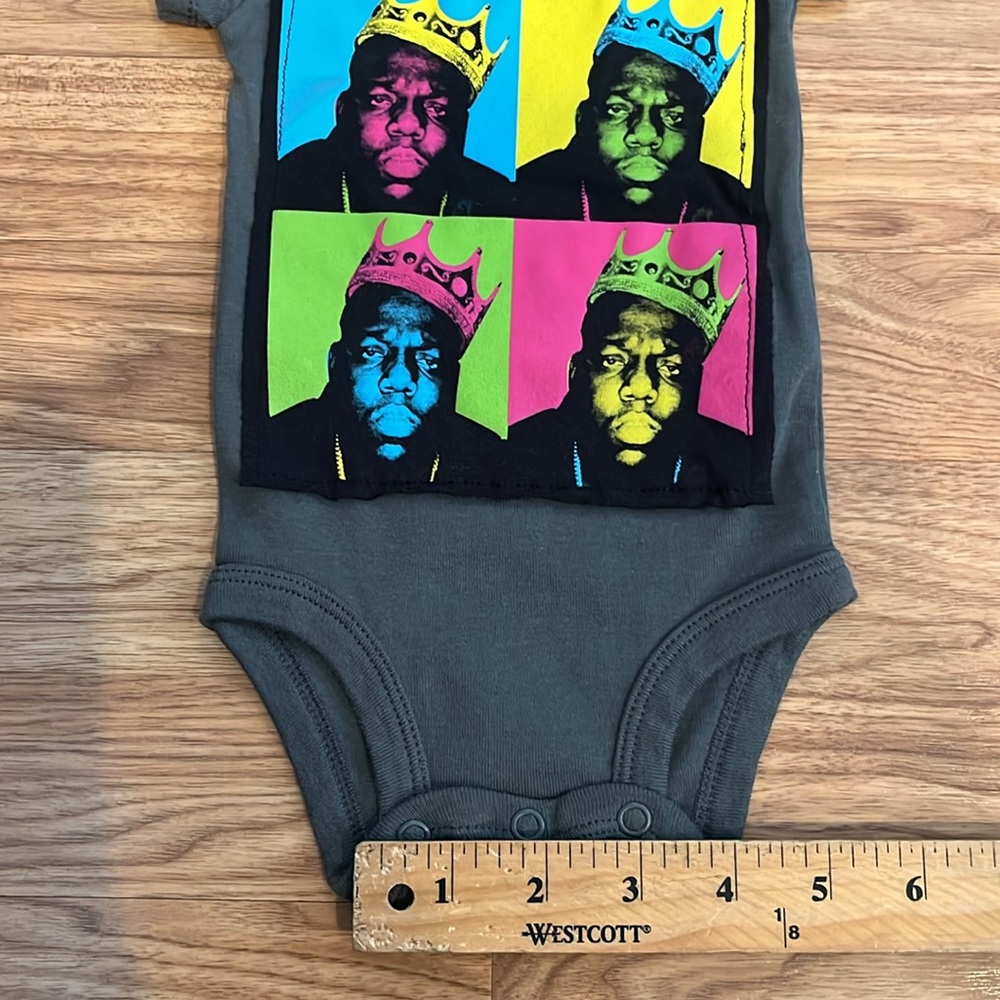 Notorious Big B.I.G. Upcycled Baby Onesie unisex 3 months 3mo - Picture 5 of 7